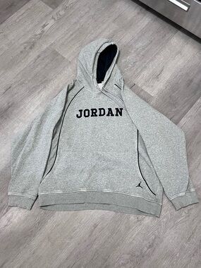 Jordan Heather Grey Pullover Hoodie with BLACK Logo